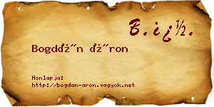 Bogdán Áron névjegykártya