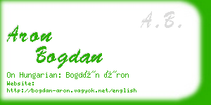 aron bogdan business card